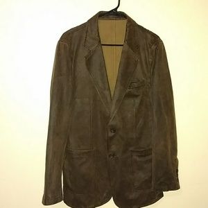 Brown denim jean dress coat size medium